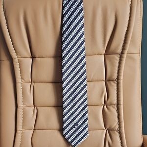 Vintage Pierre Cardin Dark Navy and White Geometric Tie